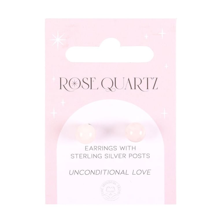 Rose Quartz Semi Precious Crystal Earrings - Sterling Silver Spiritual Protection Gift