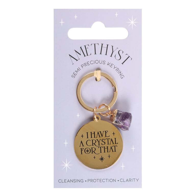 Amethyst Crystal Keyring - Protection, Clarity & Spiritual Cleansing