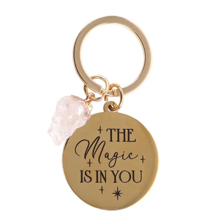 Rose Quartz Crystal Keyring - Motivational Confidence Boosting Jewelry with Love Enhancing Properties
