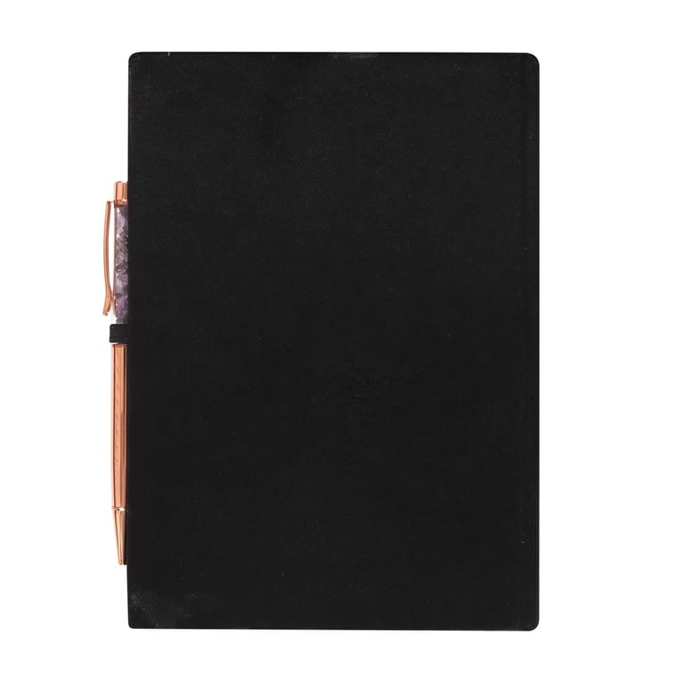 Amethyst Pen Manifestation Journal - Velvet Bound with Lined Pages for Intention and Dream Tracking