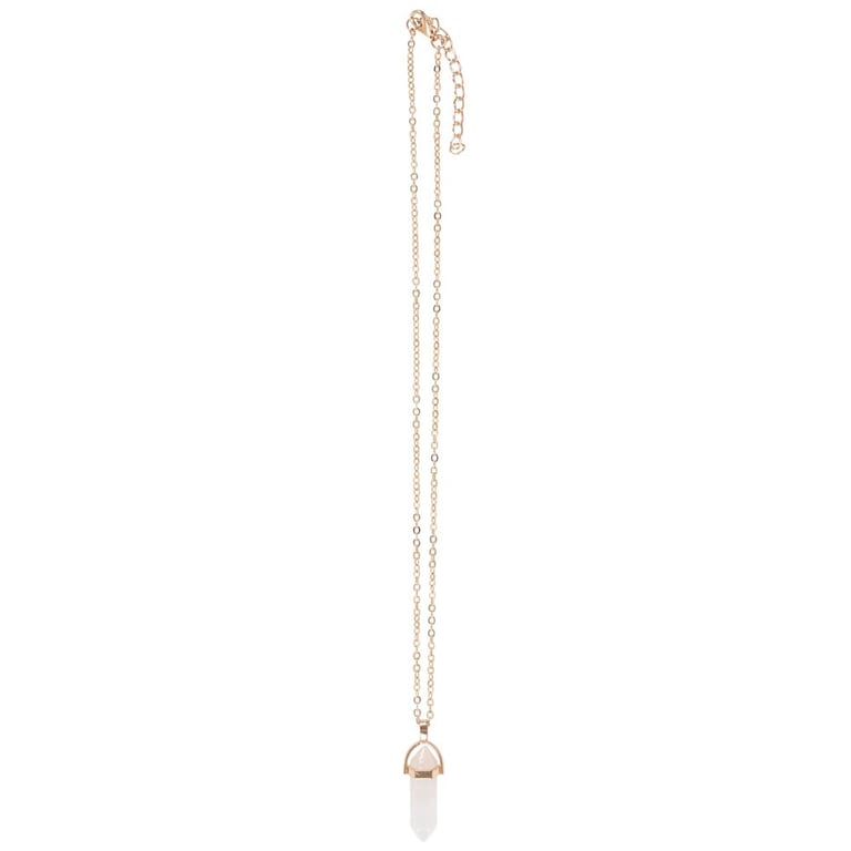 Clear Quartz Crystal Necklace Greeting Card - Positive Energy Pendant Necklace Gift