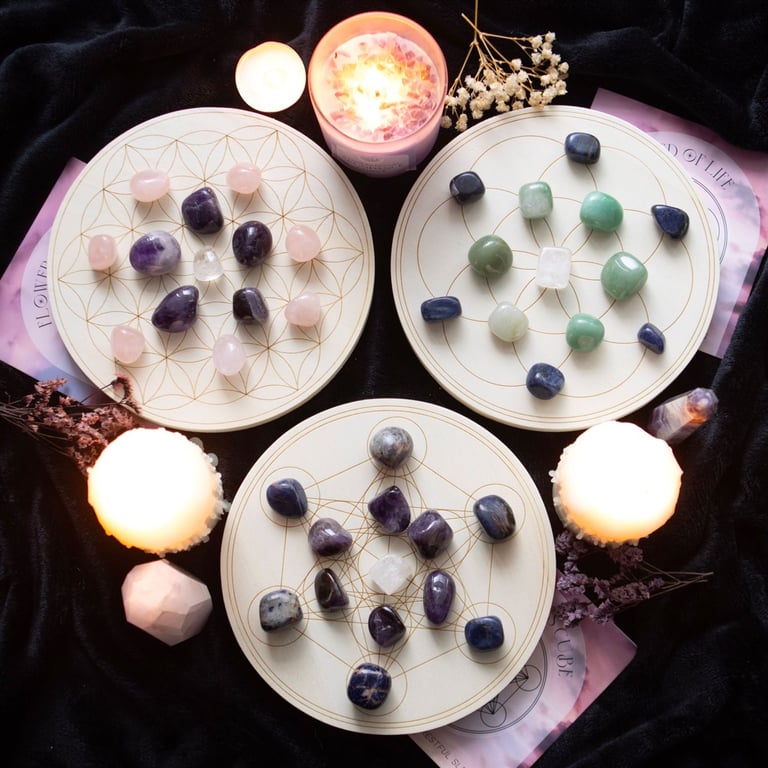 Seed of Life Crystal Grid Set - Amplify Spiritual Energy for Abundance and Success