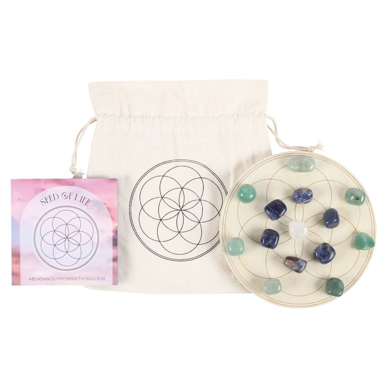 Seed of Life Crystal Grid Set - Amplify Spiritual Energy for Abundance and Success