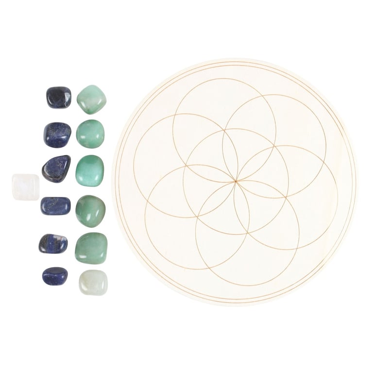 Seed of Life Crystal Grid Set - Amplify Spiritual Energy for Abundance and Success