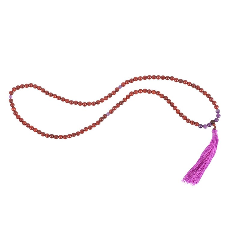 Intuition Rosewood & Amethyst 108 Bead Meditation Necklace