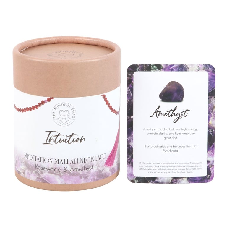 Intuition Rosewood & Amethyst 108 Bead Meditation Necklace