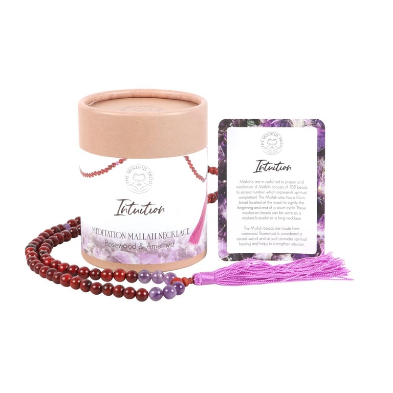 Intuition Rosewood & Amethyst 108 Bead Meditation Necklace