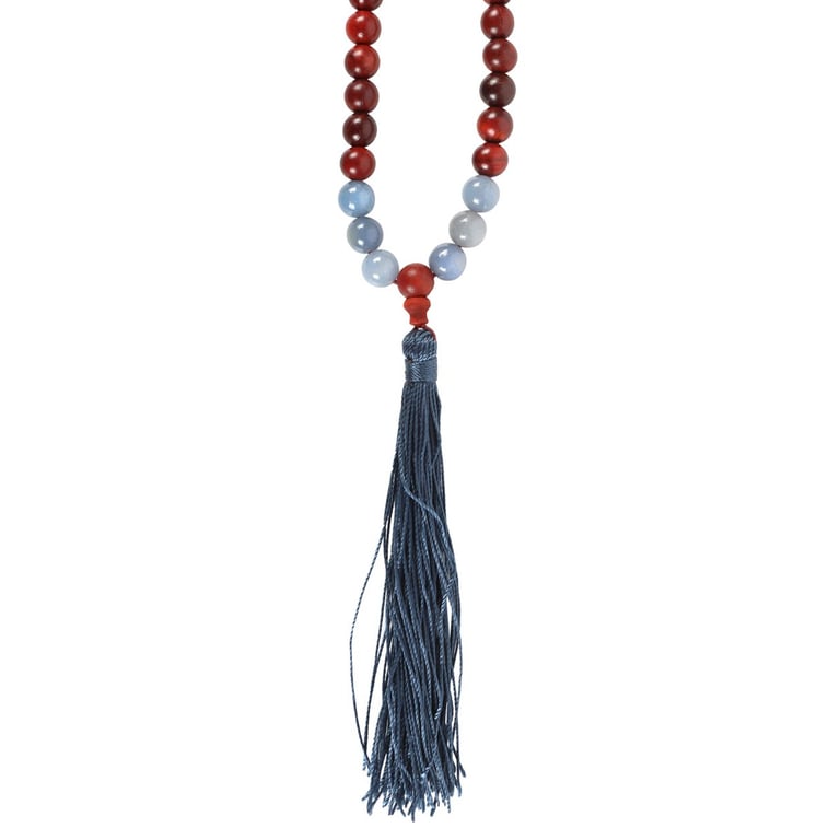 Rosewood & Sodalite 108 Bead Spiritual Communication Necklace - Truth Enhancer
