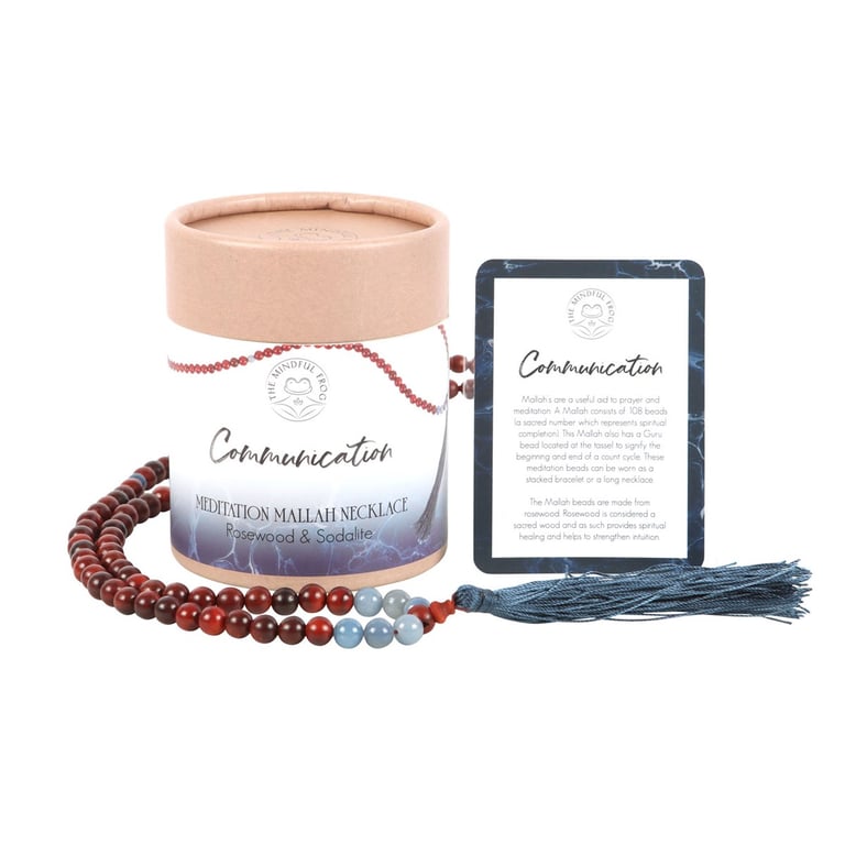 Rosewood & Sodalite 108 Bead Spiritual Communication Necklace - Truth Enhancer