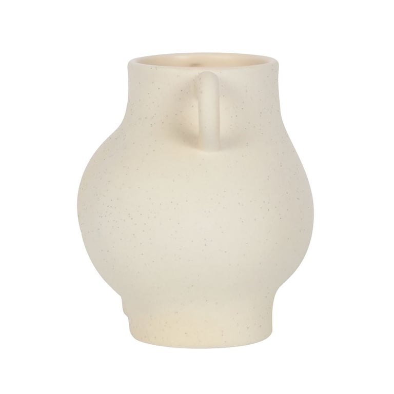 Cream Speckle Bum Plant Pot - Trendy Dolomite Planter with Quirky Textured Finish