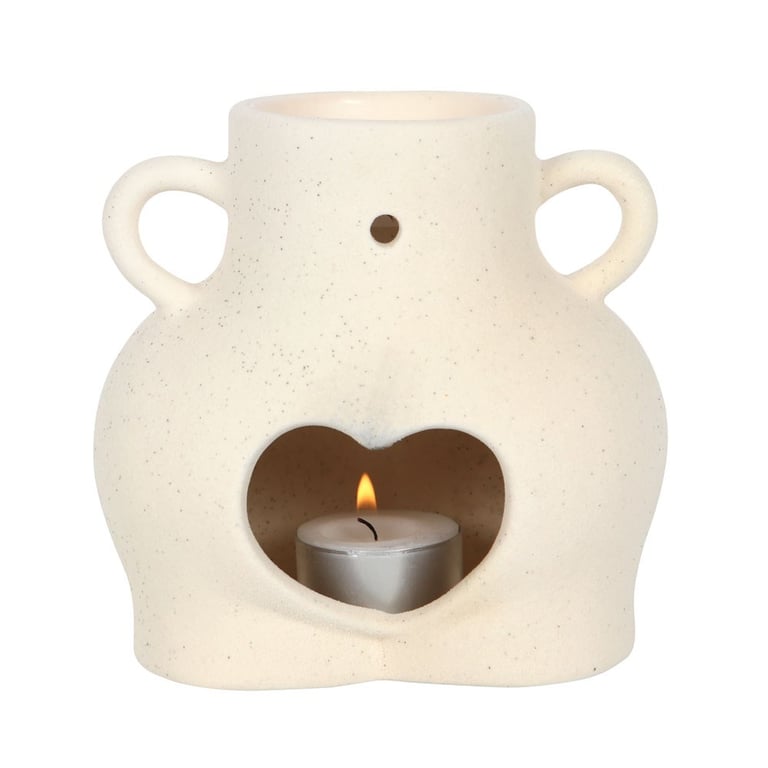 Dolomite Cream Speckle Bum Oil Burner - Unique Home Decor Wax Warmer