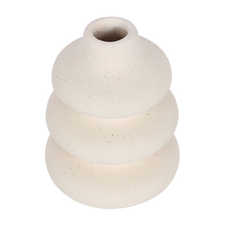 Modern Cream Speckle Single Stem Vase - Wavy Design Home Decor
