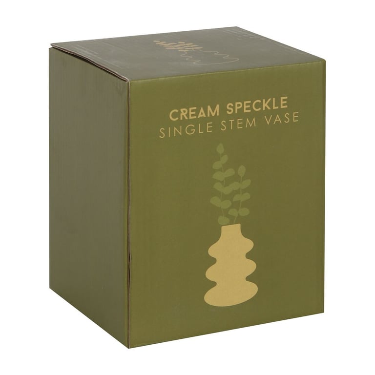 Modern Cream Speckle Single Stem Vase - Wavy Design Home Decor