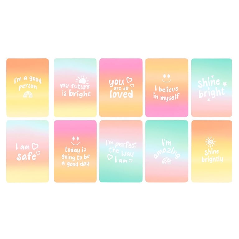 Mindful Moments Affirmation Cards with Wooden Stand and Motivational Messages