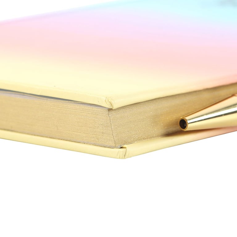 Multicoloured Gratitude Journal with Amethyst Pen - 100 Sheets, Goal Tracking & Positive Energy Tool
