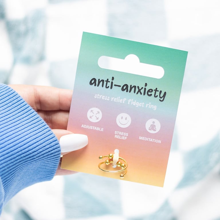 Anti-Anxiety Fidget Ring - Relieve Stress and Anxiety with Adjustable Calming Jewelry