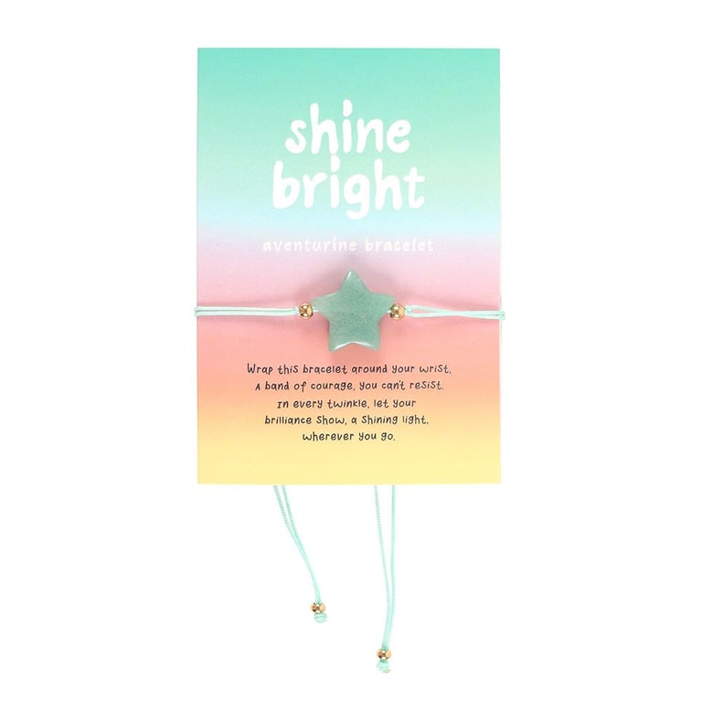 Shine Bright Green Aventurine Crystal Star Confidence Bracelet