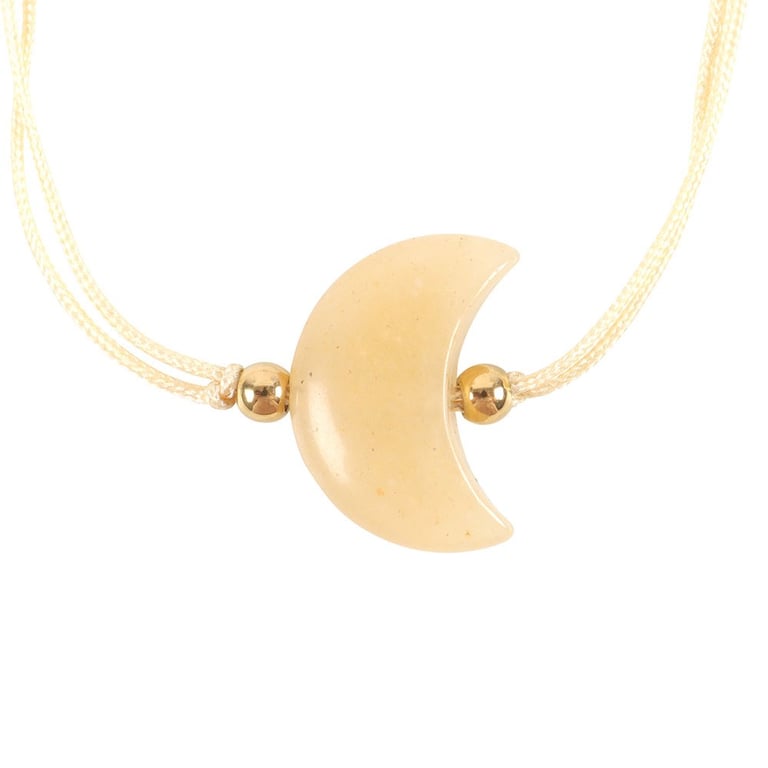 Yellow Jade Crystal Moon Bracelet - Encourage Courage & Strength with Every Wear