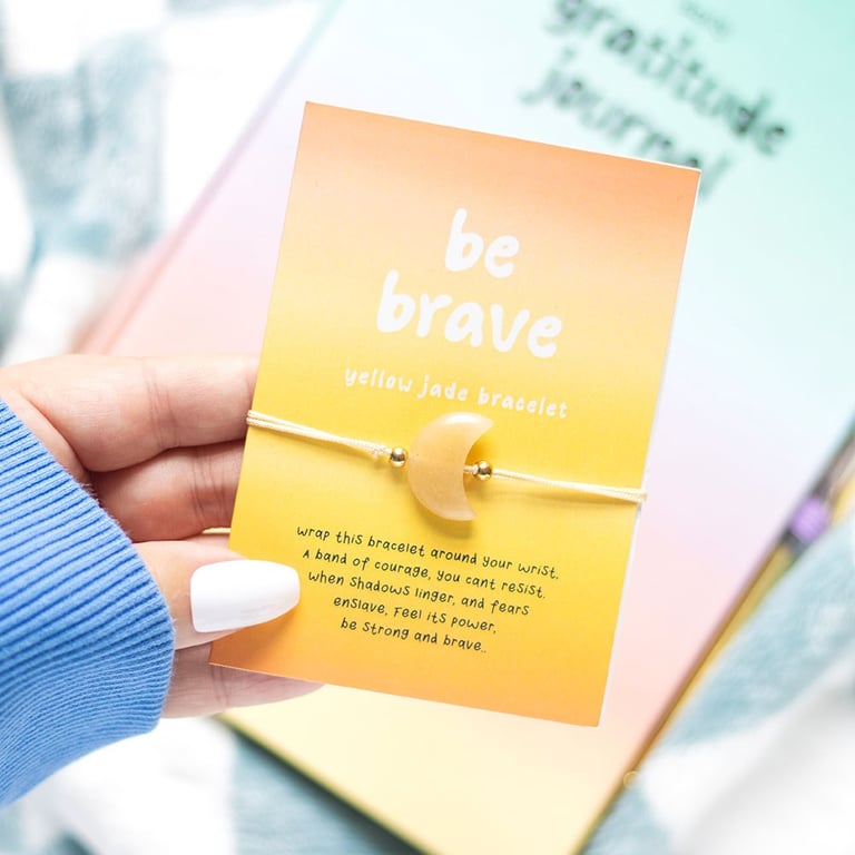Yellow Jade Crystal Moon Bracelet - Encourage Courage & Strength with Every Wear