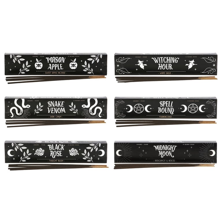 Midnight Ritual Incense Set - 6 Fragrances, Vegan Friendly, Hand Rolled in India