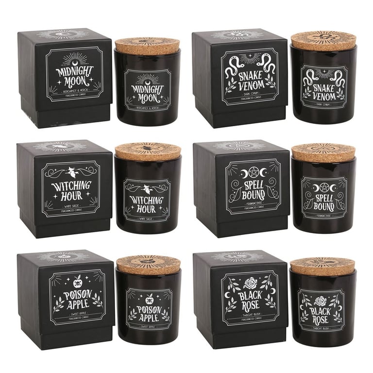 Midnight Ritual Candles Set - 6 Full-Size Fragrances, Approx. 21hr Burn Time