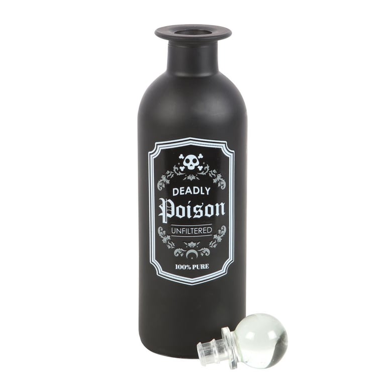 Decorative Glass Potion Bottle - Vintage Poison Apothecary 250ml Frosted Glass