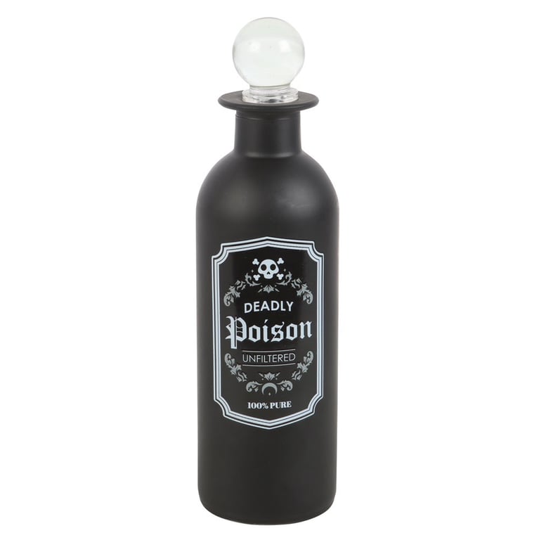 Decorative Glass Potion Bottle - Vintage Poison Apothecary 250ml Frosted Glass