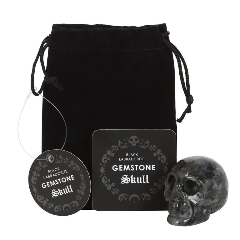 Black Labradorite Crystal Skull - Abundance and Protection in Your Hand
