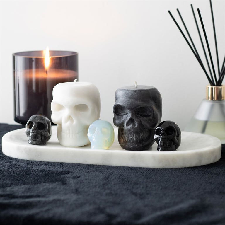 Black Labradorite Crystal Skull - Abundance and Protection in Your Hand