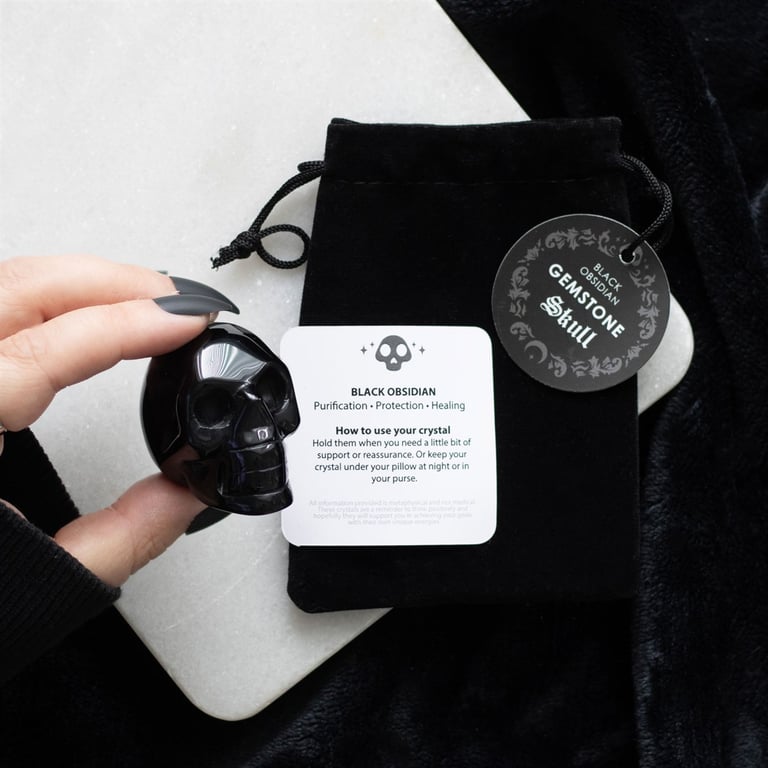 Black Obsidian Crystal Skull - Purification and Protection Stone