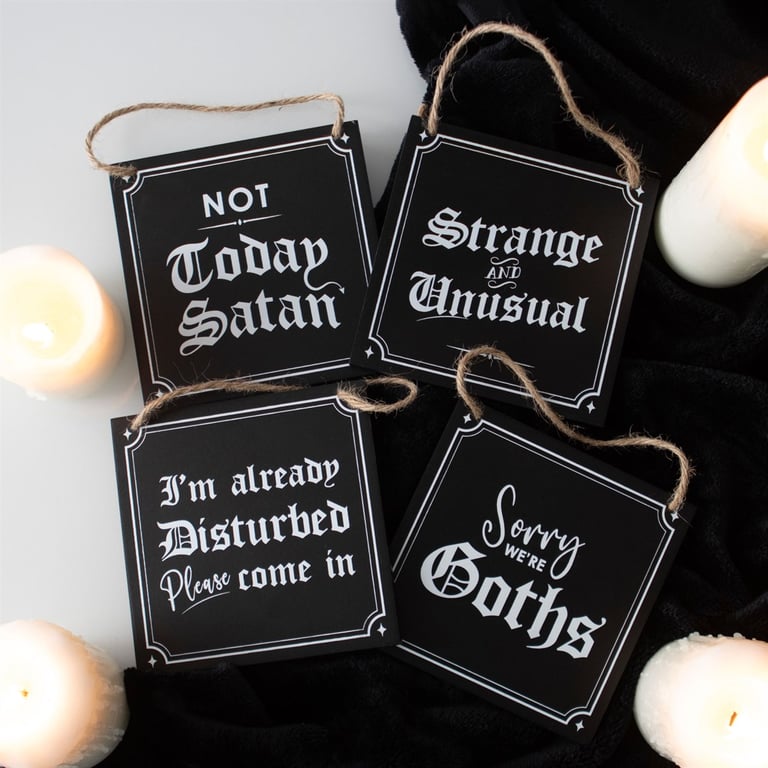 I m Already Disturbed Hanging Sign - Macabre Humor Gothic Decor Entrance Sign