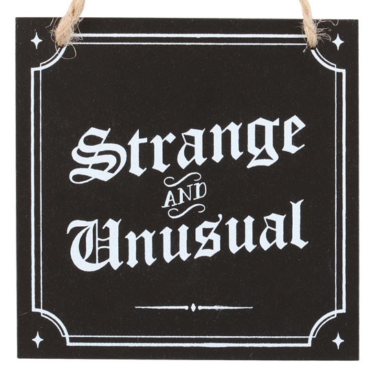Strange and Unusual Hanging Sign with Gothic Lettering and Jute Rope Decoration