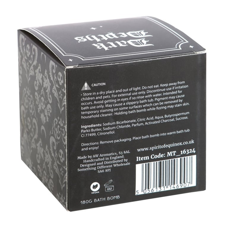 Dark Depths Charcoal Exfoliating Bath Bomb - Cruelty Free UK Made