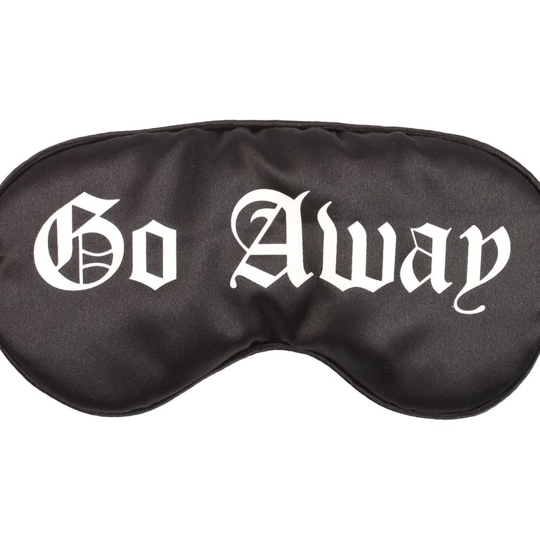 Go Away Gothic Satin Sleep Mask - Black Out Travel and Napping Essential