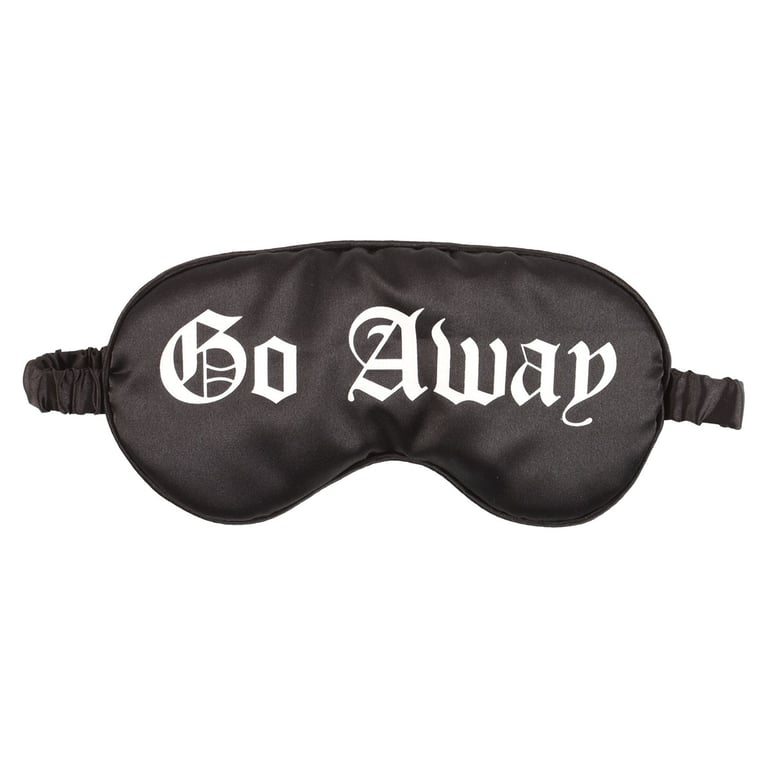 Go Away Gothic Satin Sleep Mask - Black Out Travel and Napping Essential