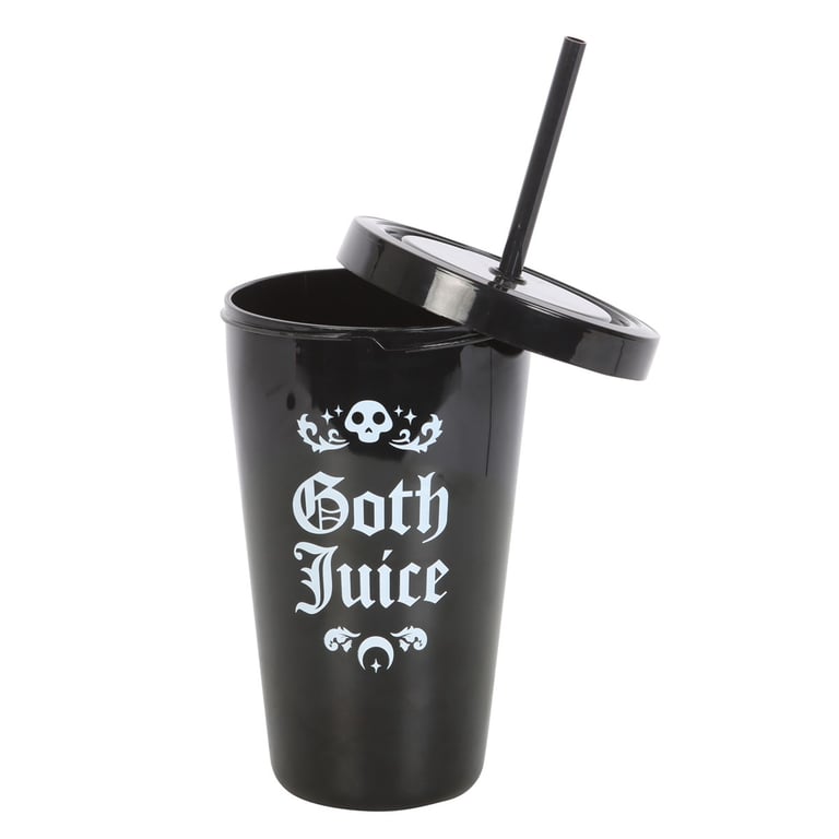 Goth Juice Black and White Plastic Tumbler - Handwash Only, Unique Drinkware