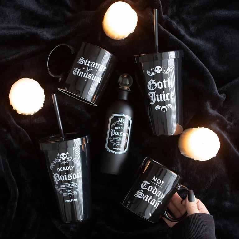 Goth Juice Black and White Plastic Tumbler - Handwash Only, Unique Drinkware