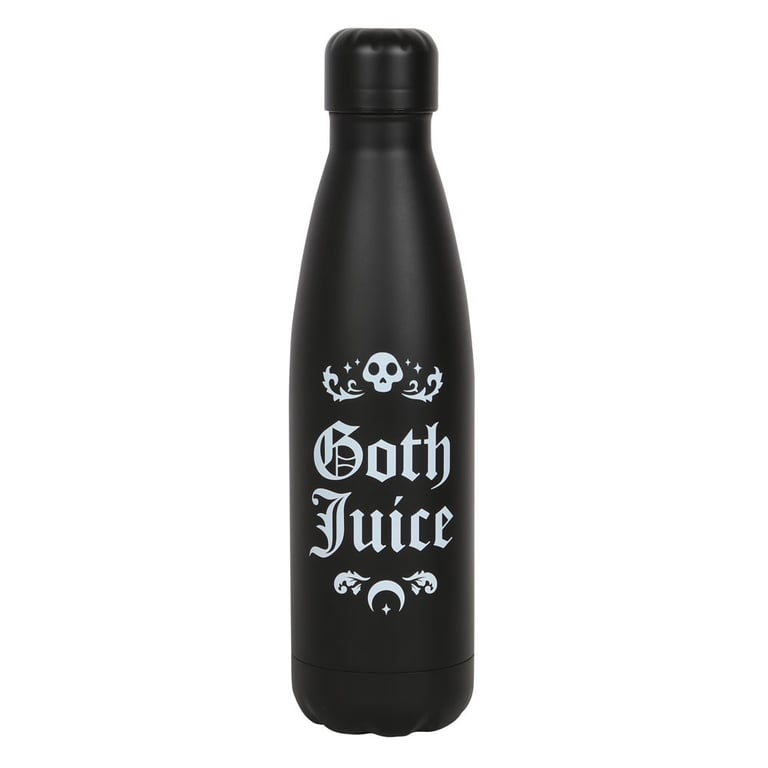 Goth Juice 500ml Black Metal Water Bottle - Gothic Themed Drinkware