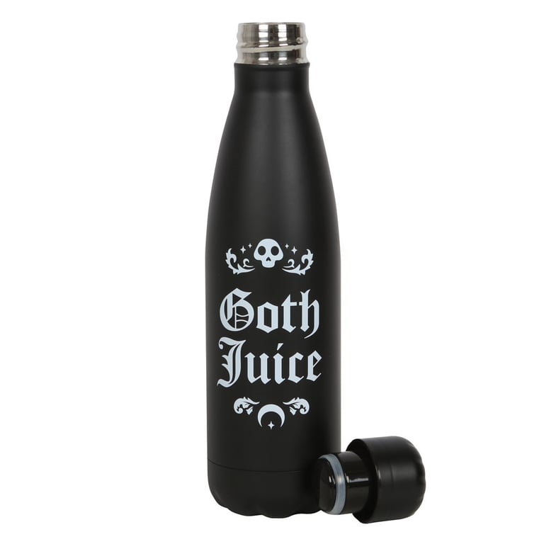 Goth Juice 500ml Black Metal Water Bottle - Gothic Themed Drinkware