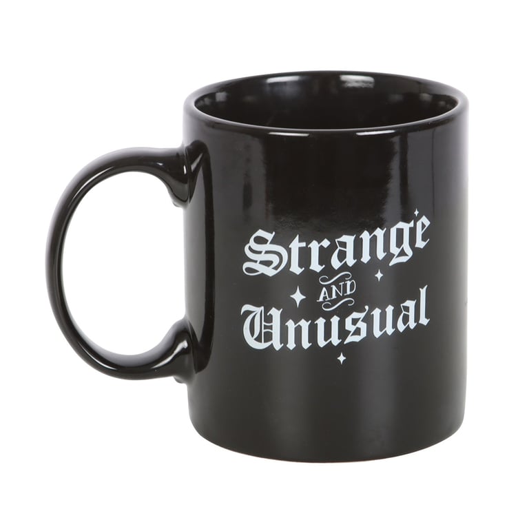 Strange and Unusual Ceramic Mug with Gothic Lettering - 300ml Microwave Safe Home Decor