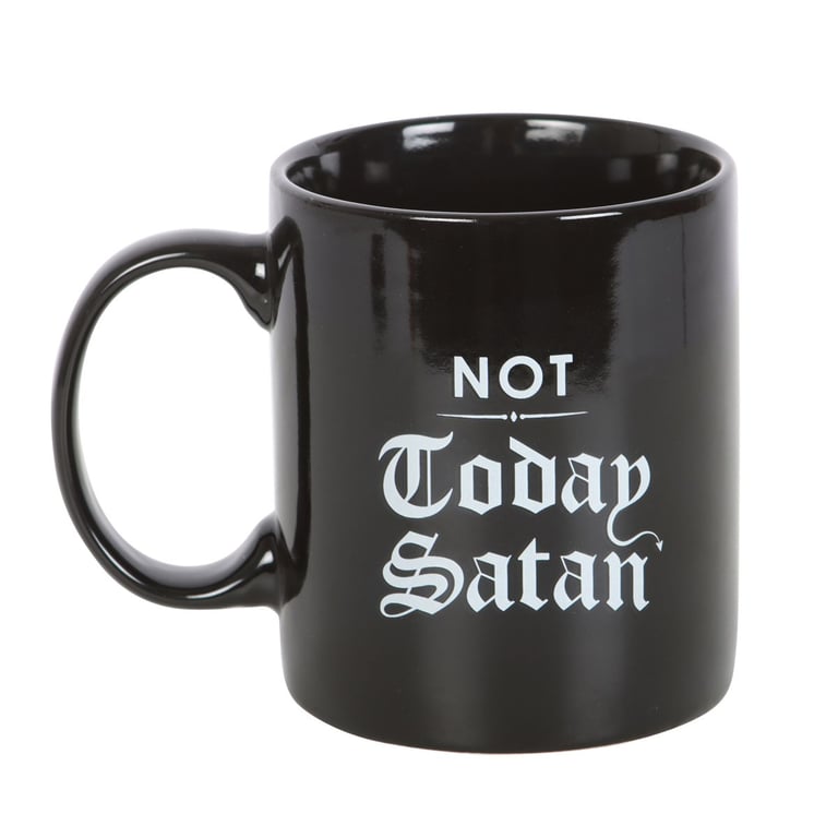 Not Today Satan 300ml Gothic Lettering Microwave Safe Ceramic Mug