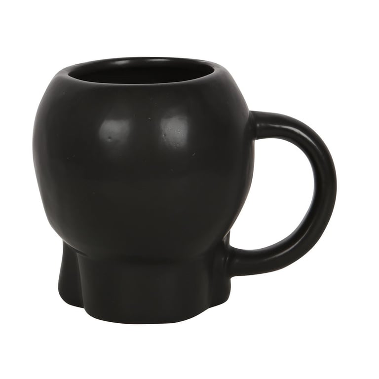 Matte Black Skull Mug - 500ml Capacity, Matte Finish, Microwave-Free, Handwash Only