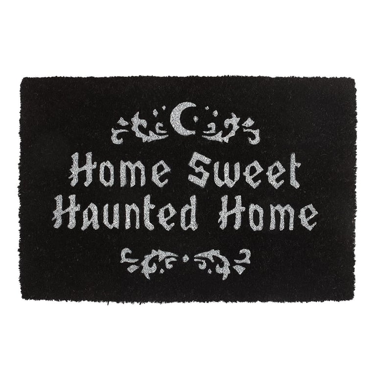 Black Home Sweet Haunted Home Coir Doormat