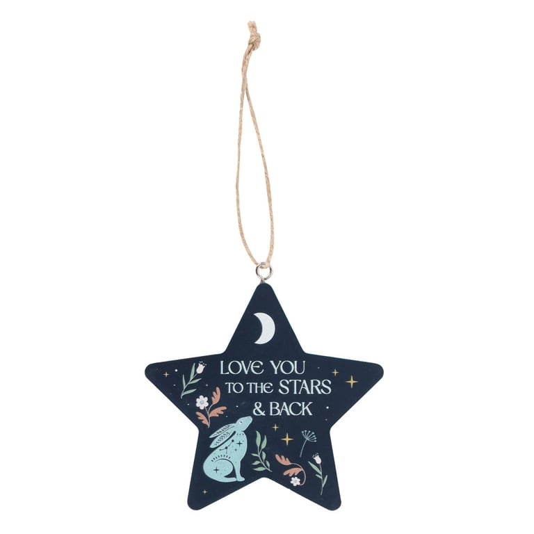 Love You to the Stars and Back Hare Hanging Decoration - Whimsical Star-Shaped Home Decor Gift