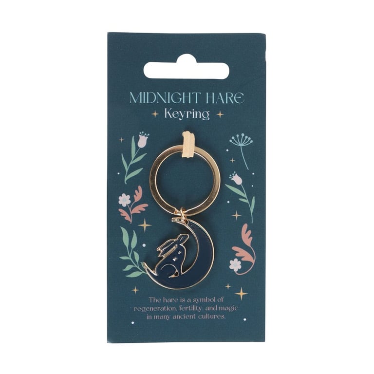 Elegant Moon Gazing Hare Keyring - Distinguish Belongings with Style