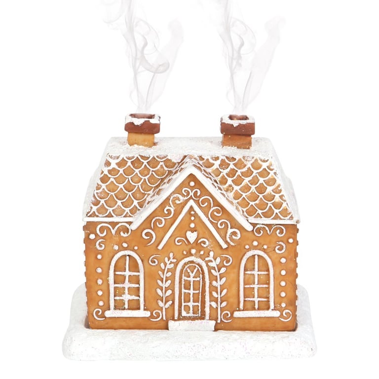 Gingerbread House Incense Cone Burner - Festive Smoky Christmas Decoration
