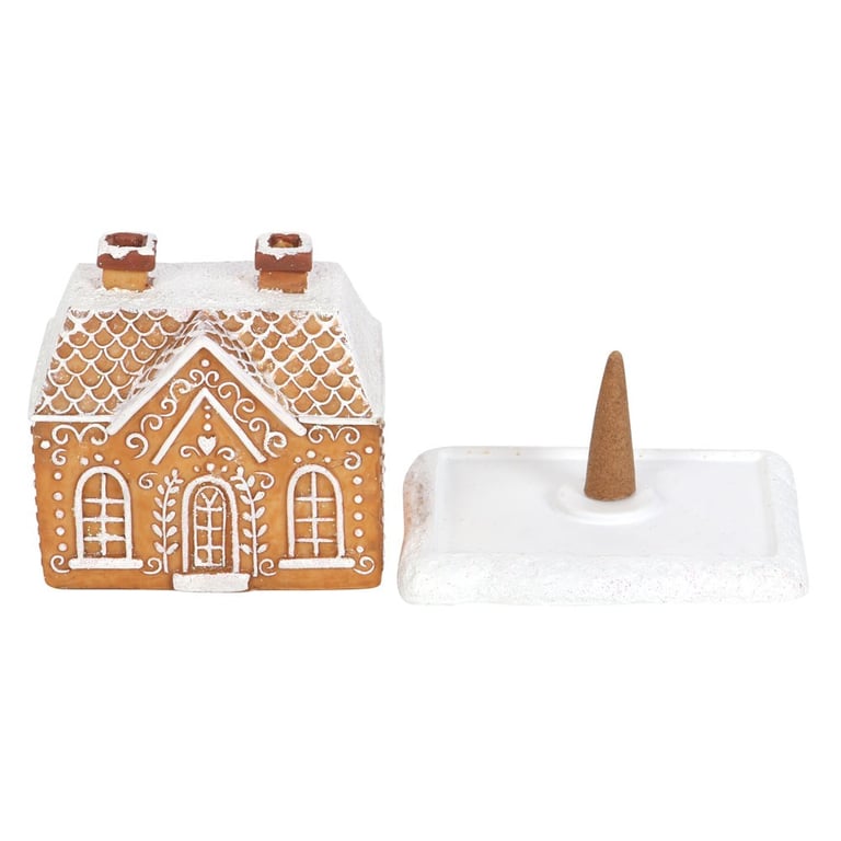 Gingerbread House Incense Cone Burner - Festive Smoky Christmas Decoration