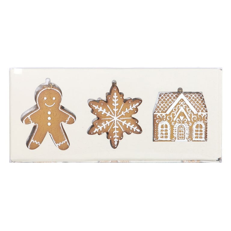 Gingerbread Gingerbread Hanging Christmas Tree Decorations - Set of 3