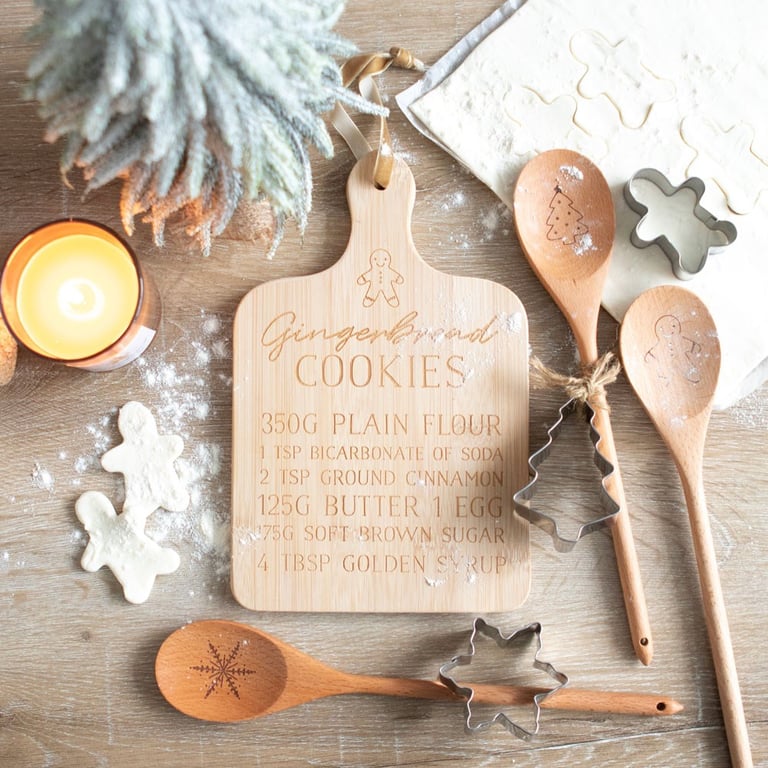 Snowflake Wooden Spoon Christmas Baking Set - Festive Kitchen Gift