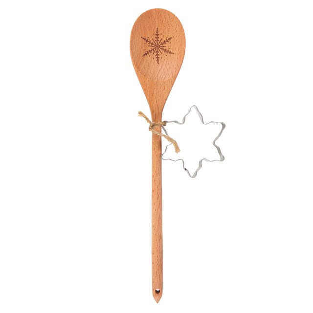 Snowflake Wooden Spoon Christmas Baking Set - Festive Kitchen Gift